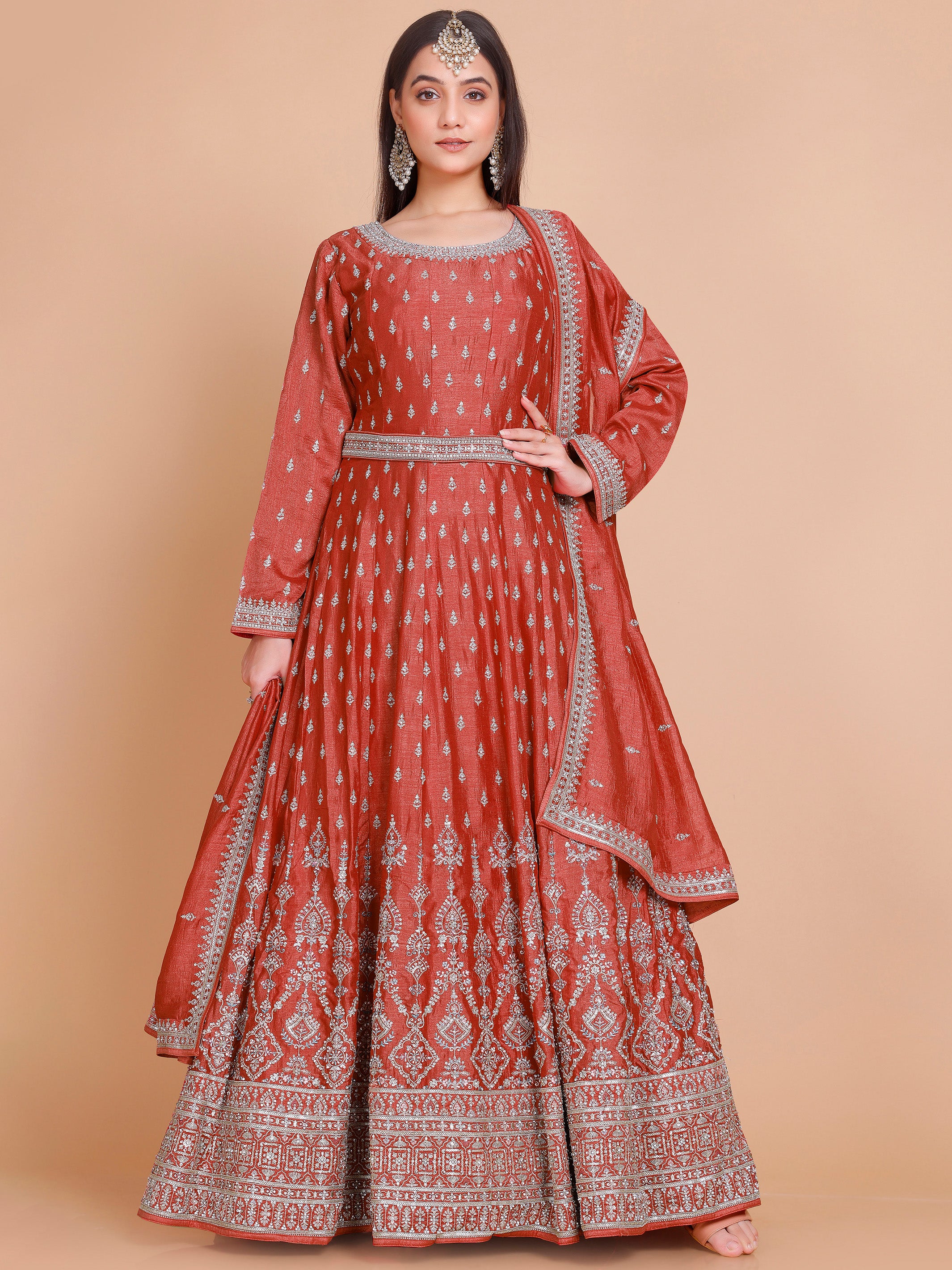 Veda Gown With Dupatta