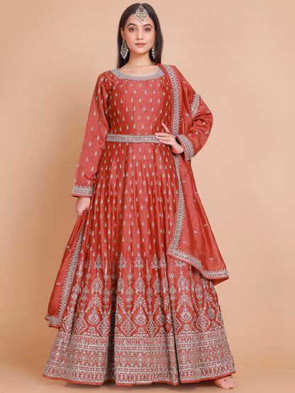 Veda Gown With Dupatta