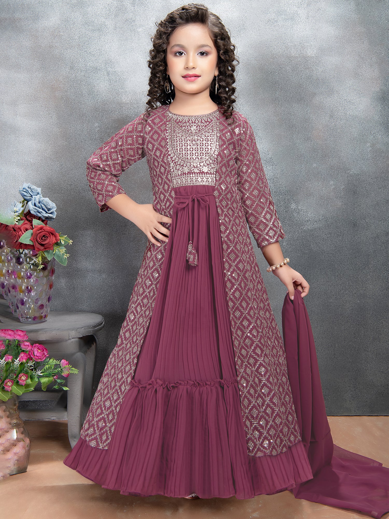 Nila Flair Suit With Jacket - Roop Darshan