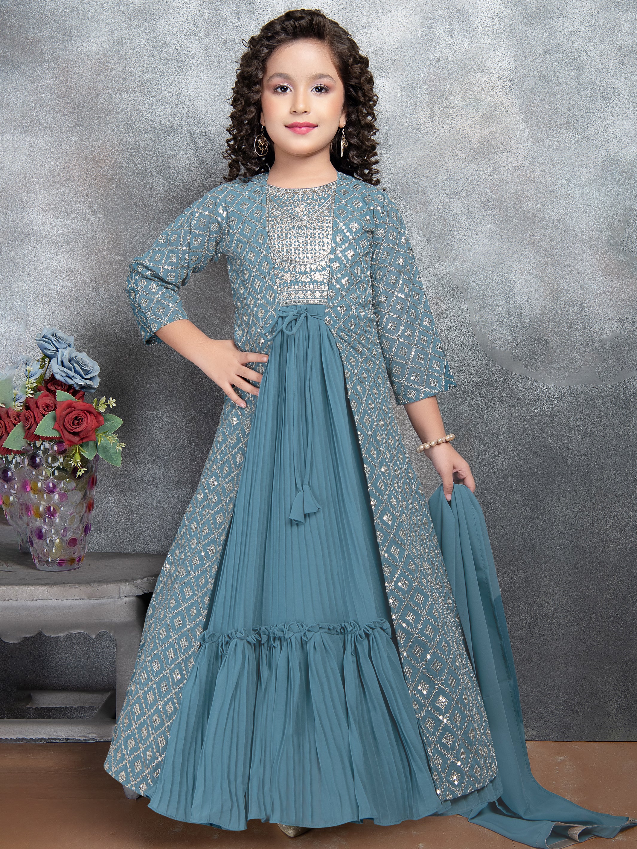 Nila Flair Suit With Jacket - Roop Darshan