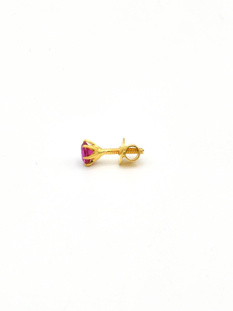 22ct Gold Pink CZ Stud Earrings