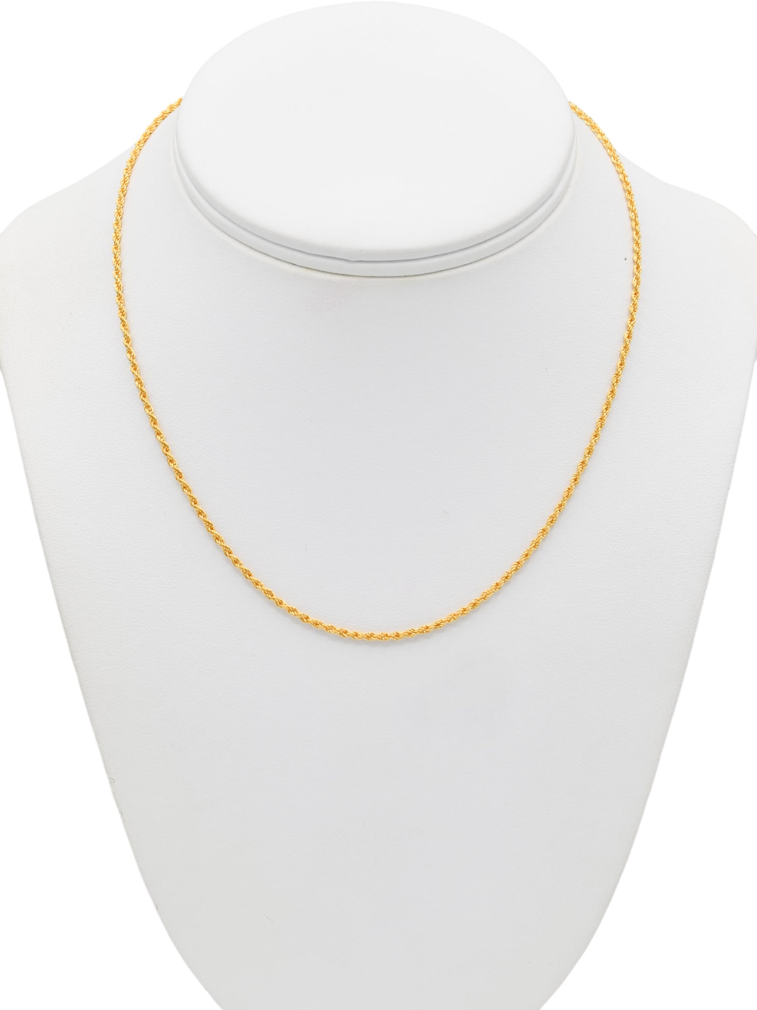 22ct Gold Hollow Rope Chain - 40 cm