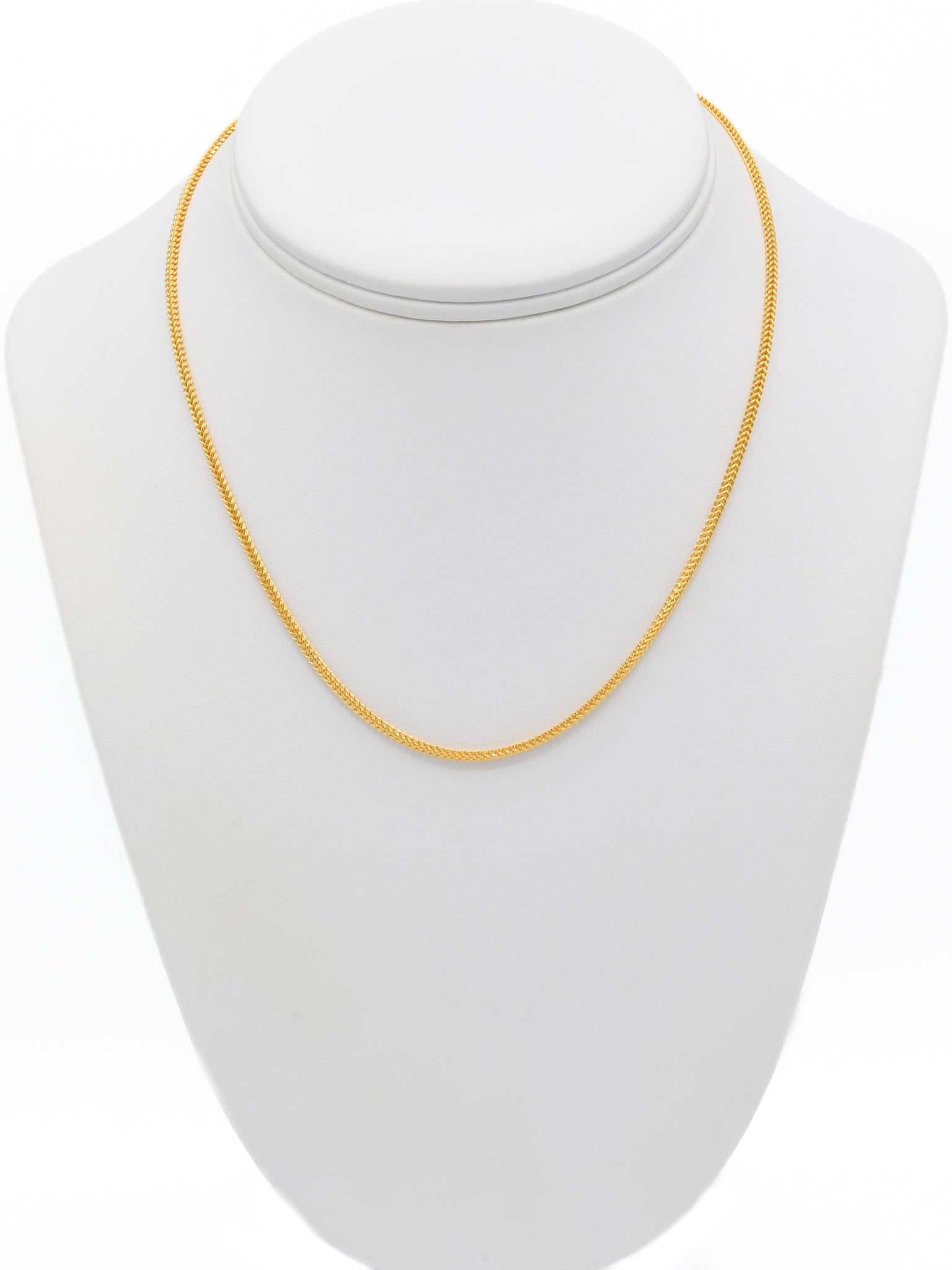 22ct Gold Hollow Foxtail Chain - 45 cm