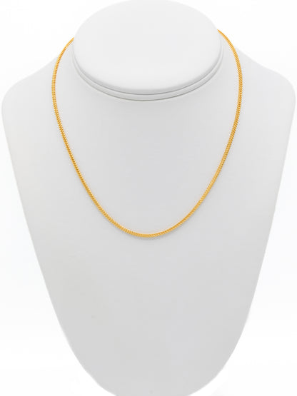 22ct Gold Hollow Foxtail Chain - 45 cm