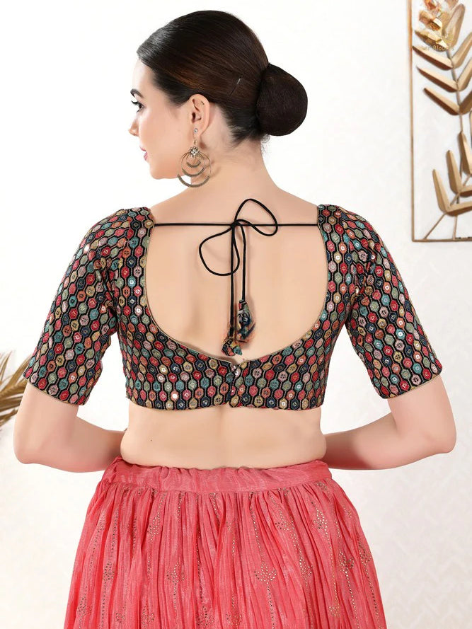 Multi Embroidered Sequence Work Blouse