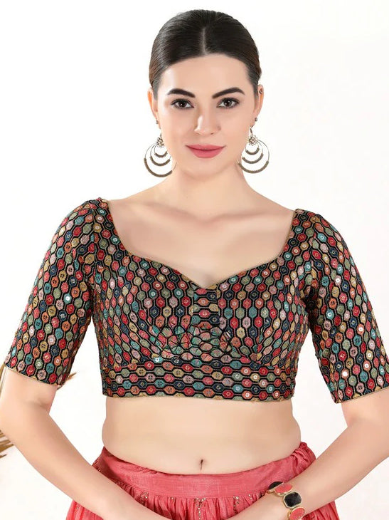 Multi Embroidered Sequence Work Blouse