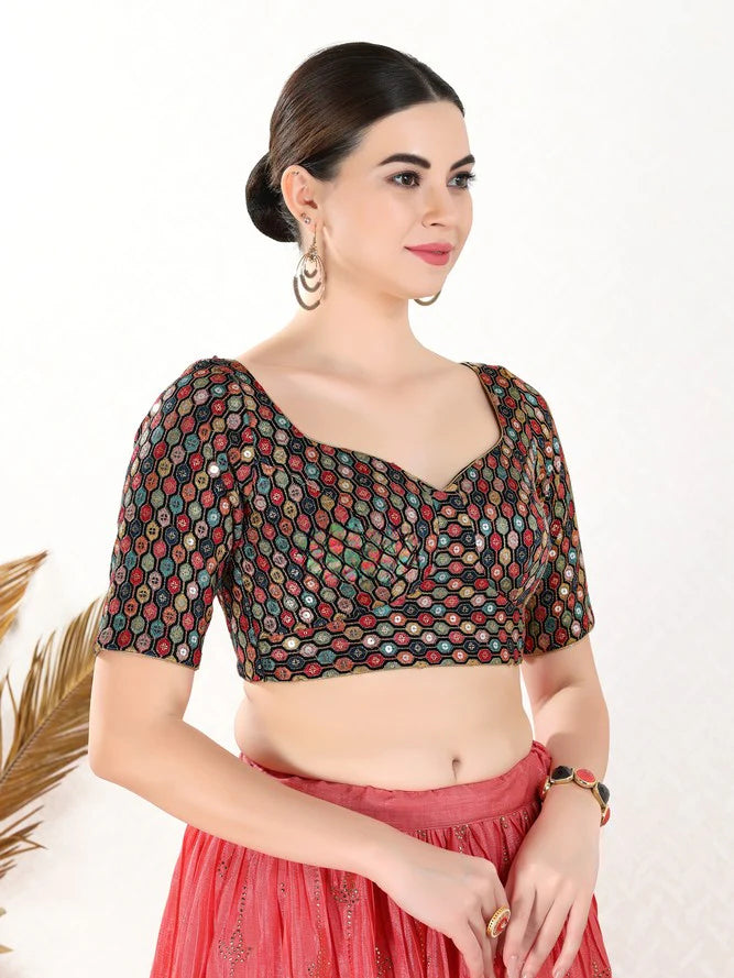 Multi Embroidered Sequence Work Blouse