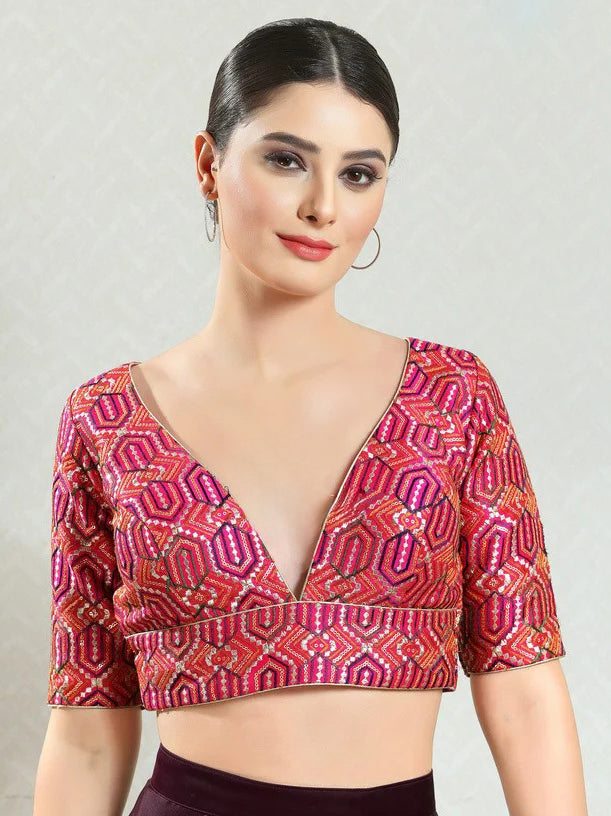 Silk Embroidered Work Blouse