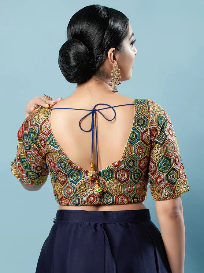 Multi Colour Embroidered Work Blouse