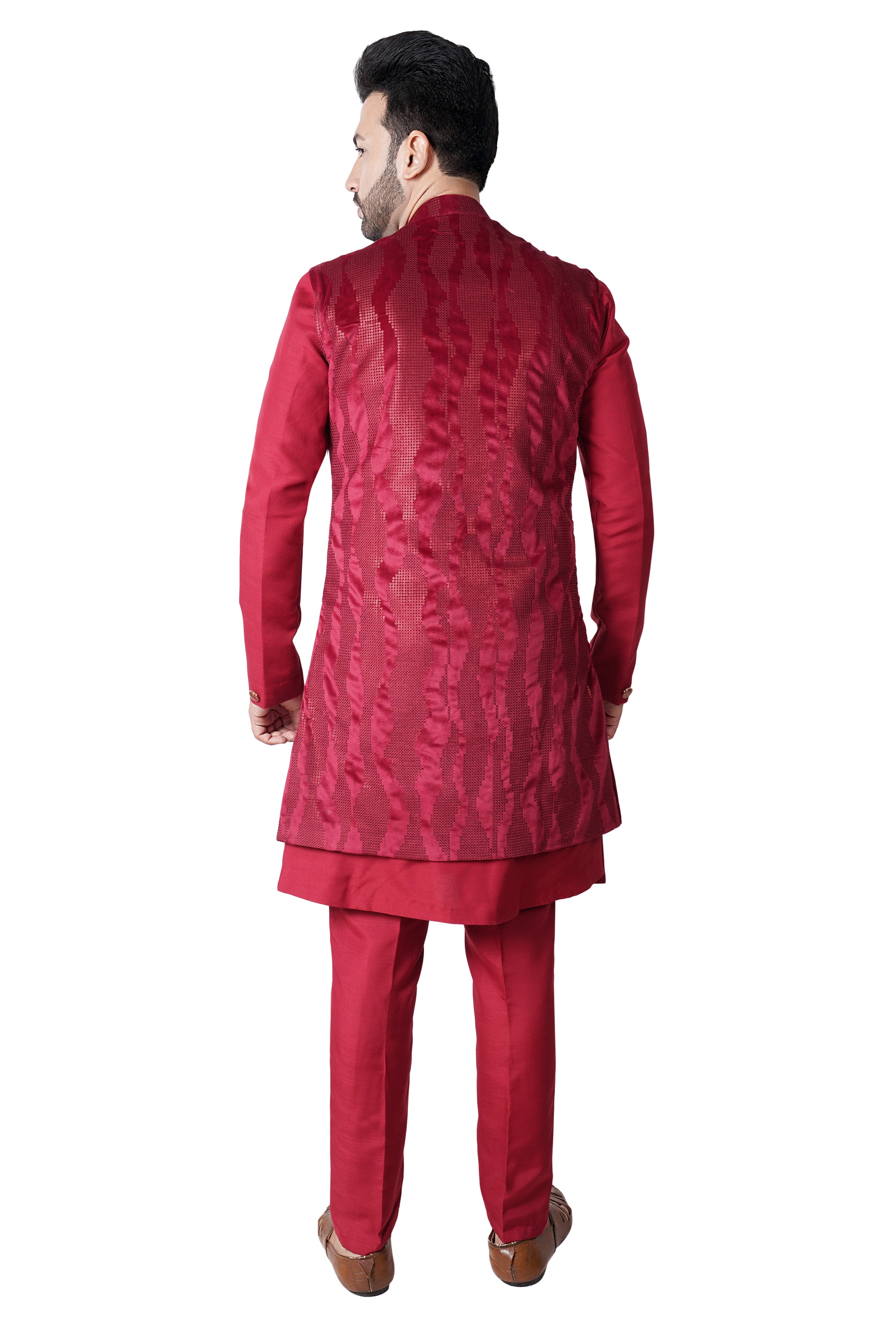 Mens Kurta Set With Jacket - Roop Darshan