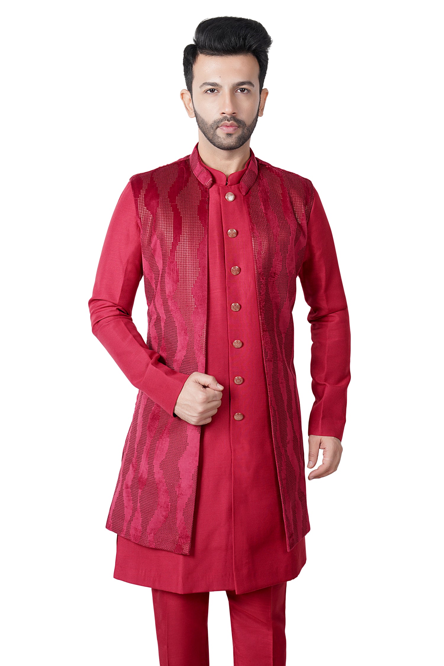 Mens Kurta Set With Jacket - Roop Darshan