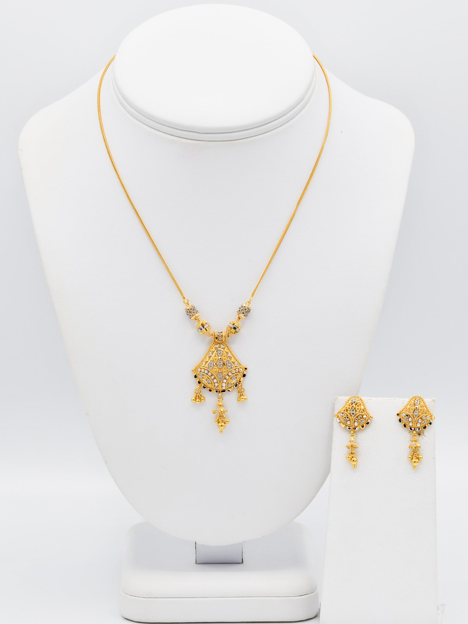 22ct Gold Two Tone Necklace Set – Roop Darshan