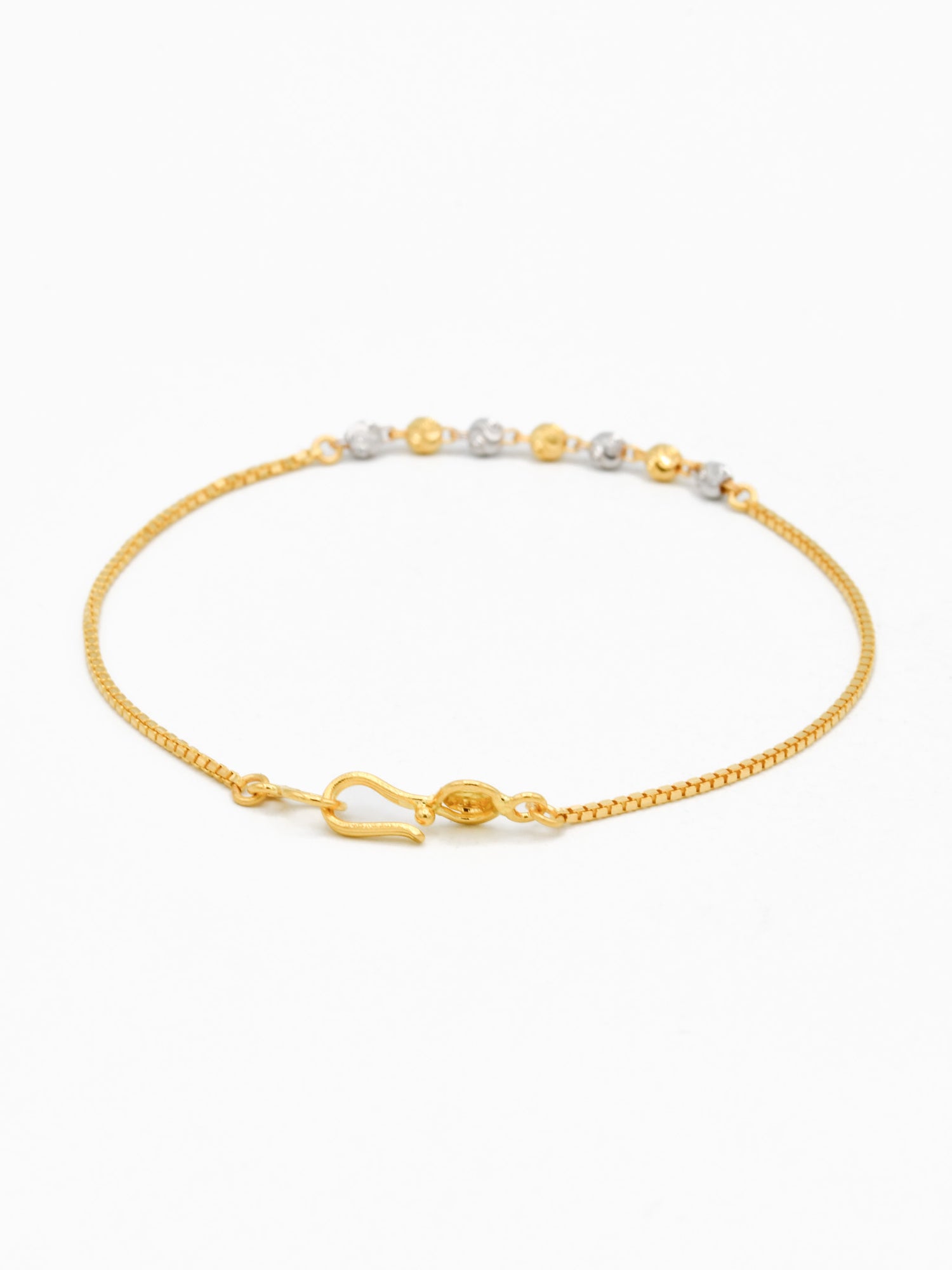 22ct Gold Two Tone Ball Ladies Bracelet - Roop Darshan