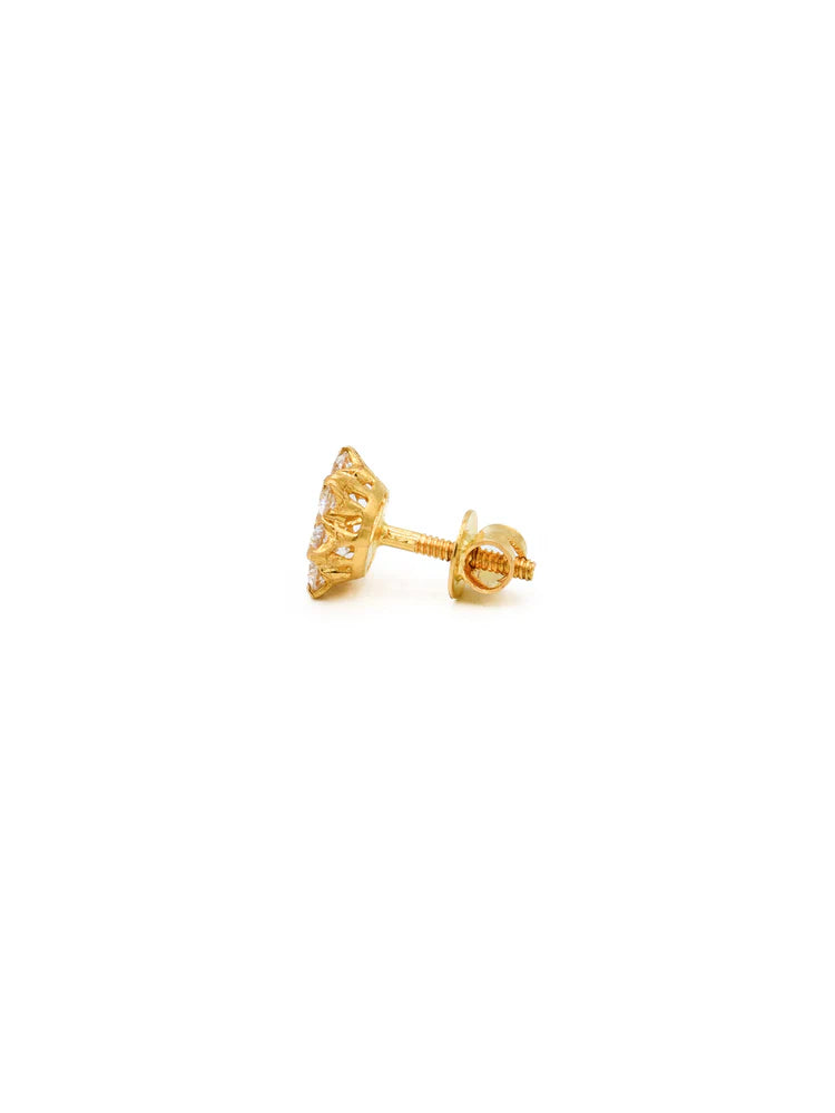 22ct Gold CZ Stud Earrings