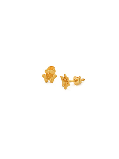 22ct Gold Flower Stud Earrings - Roop Darshan