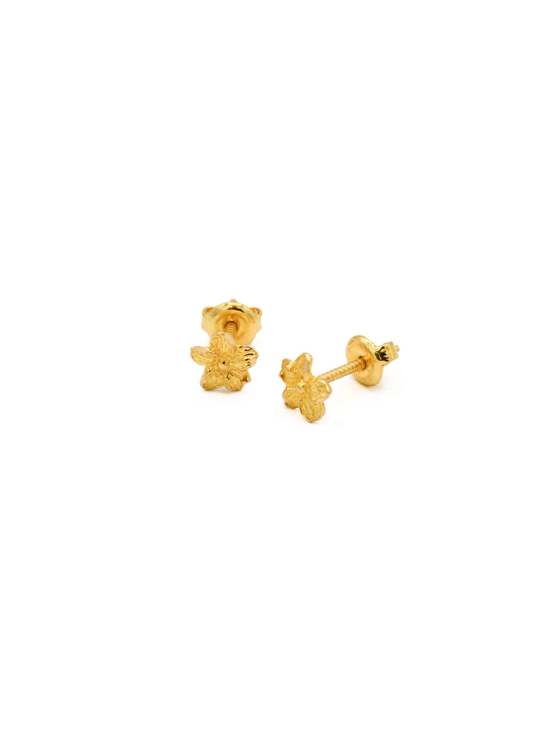 22ct Gold Flower Stud Earrings - Roop Darshan