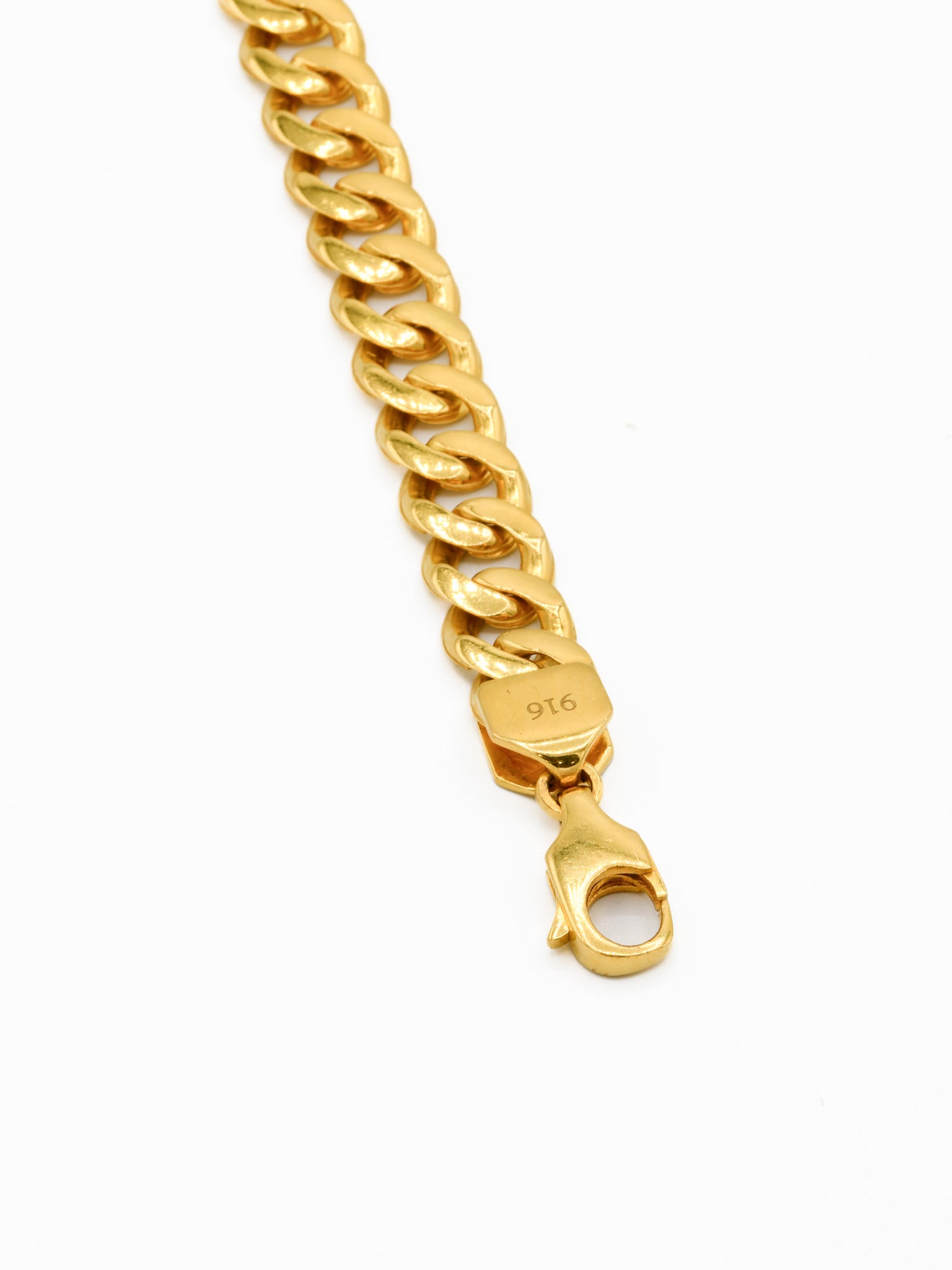 22ct Gold Curb Mens Bracelet - Roop Darshan