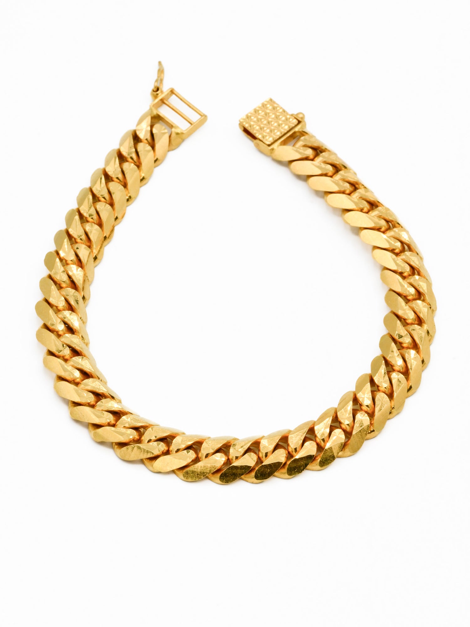 22ct Gold Curb Mens Bracelet - Roop Darshan