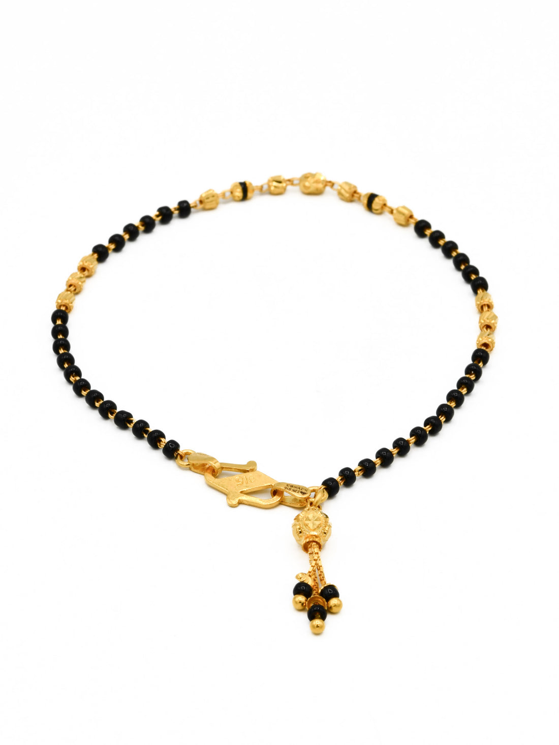 22ct Gold Ball Black Beads Ladies Bracelet