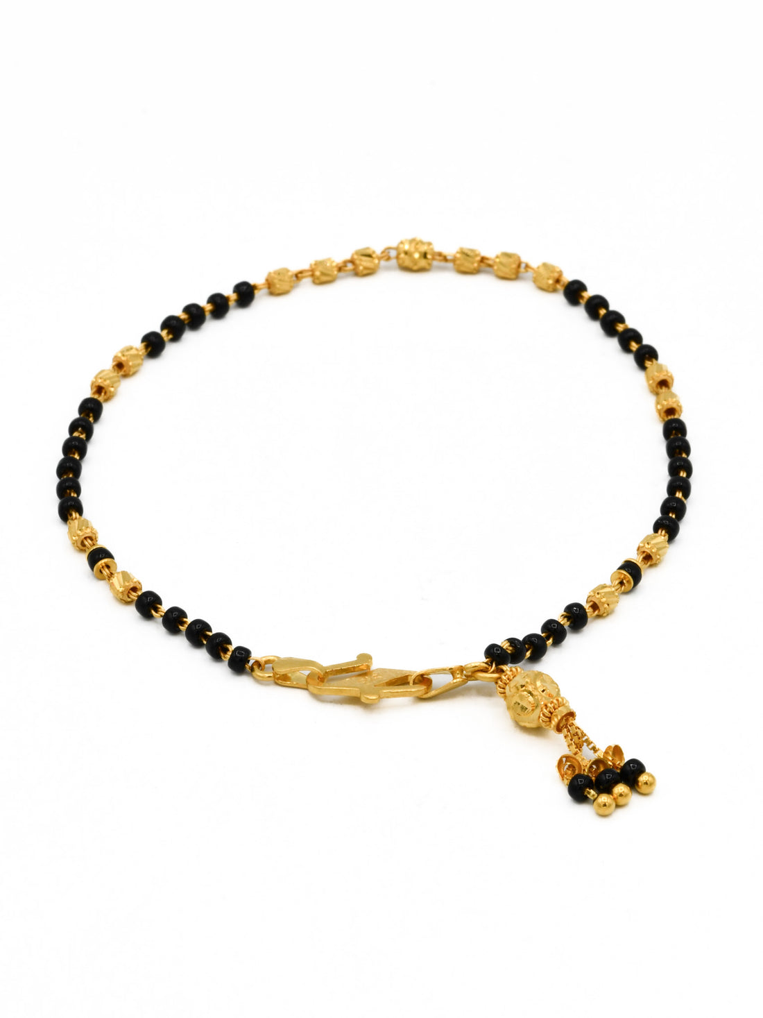 22ct Gold Ball Black Beads Ladies Bracelet