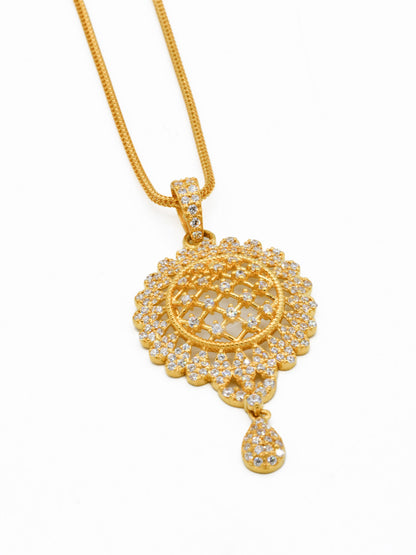 22ct Gold CZ Pendant Set