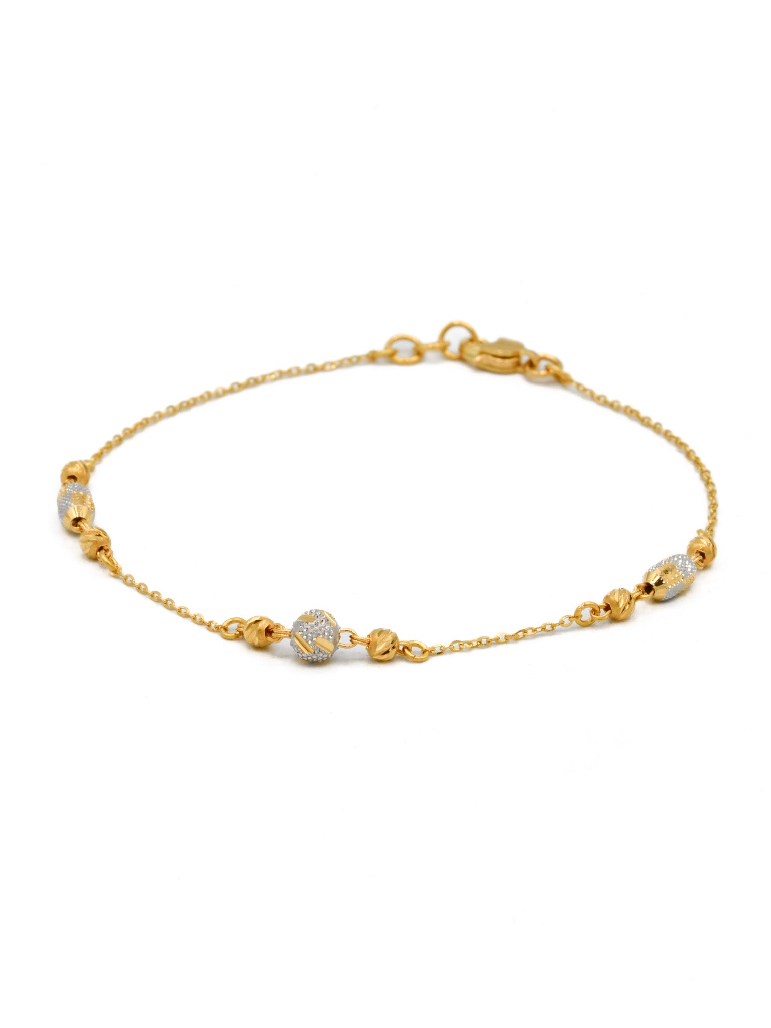 22ct Gold Two Tone Ball Ladies Bracelet – Roop Darshan