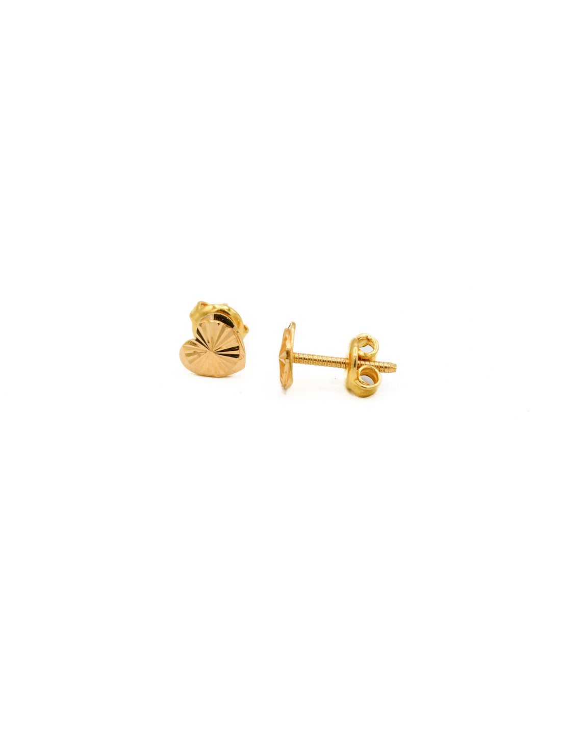 22ct Gold Heart Stud Earrings