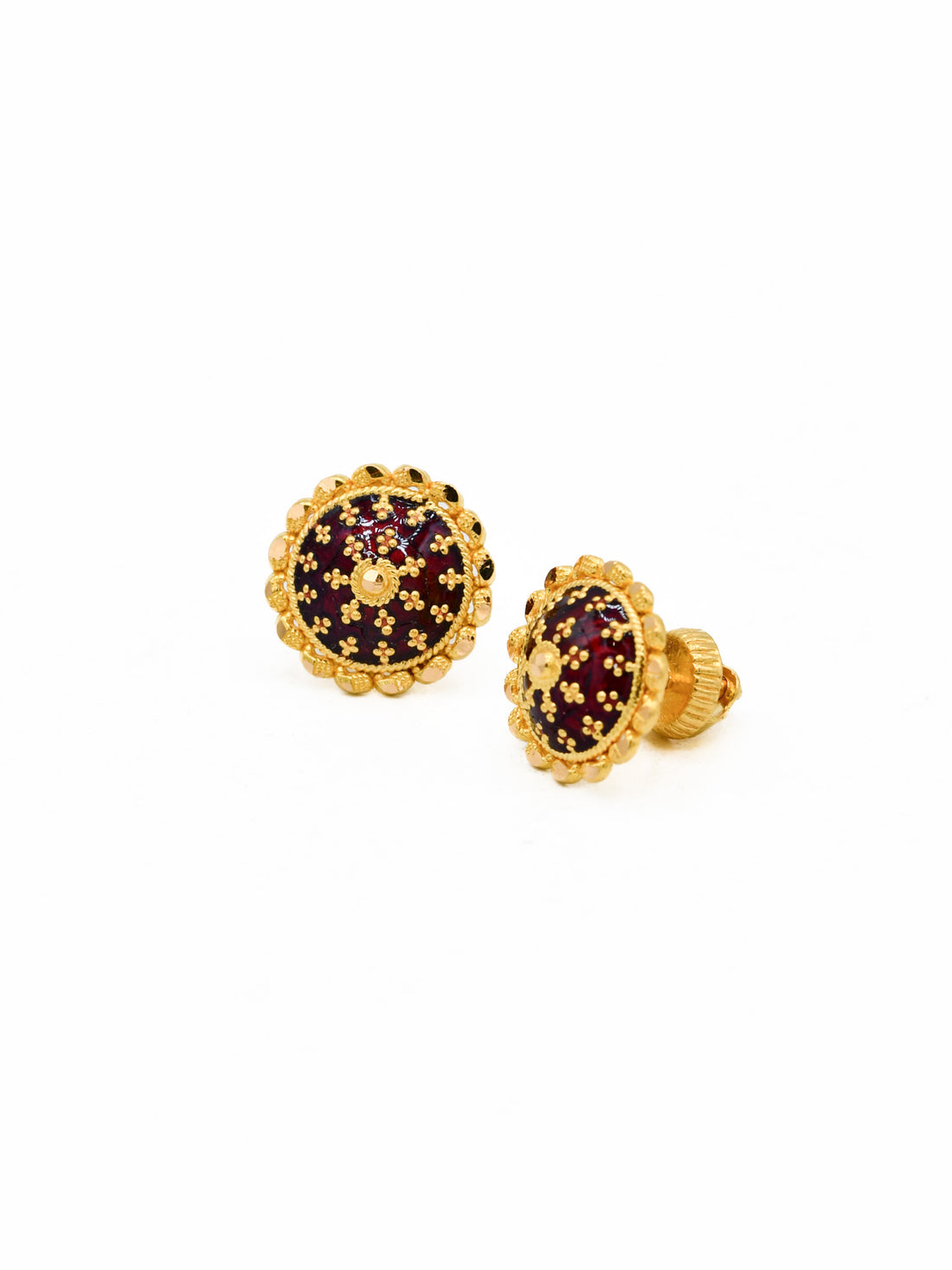 22ct Gold Minakari Stud Earrings