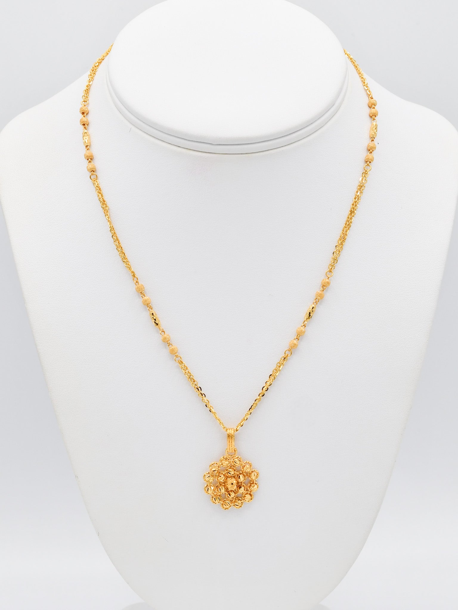 22ct Gold Ball Necklace Set