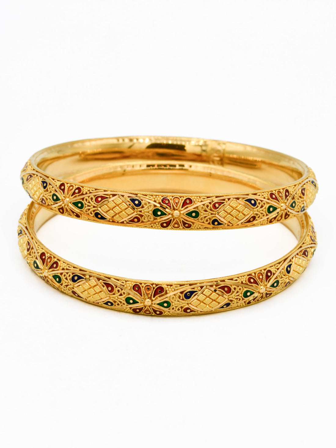 22ct Gold Minakari Pair Bangle