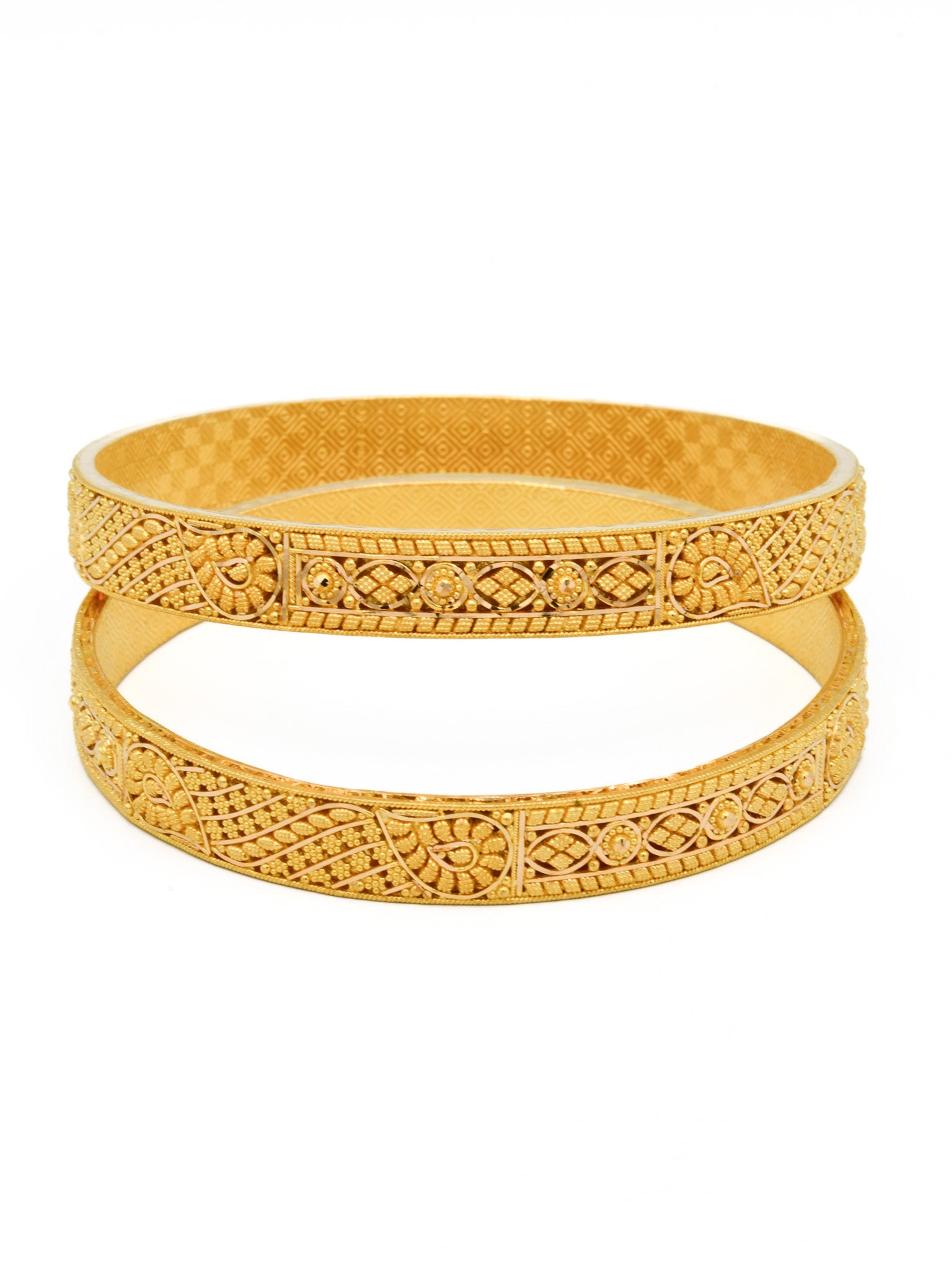 22ct Gold Filigree Pair Bangle