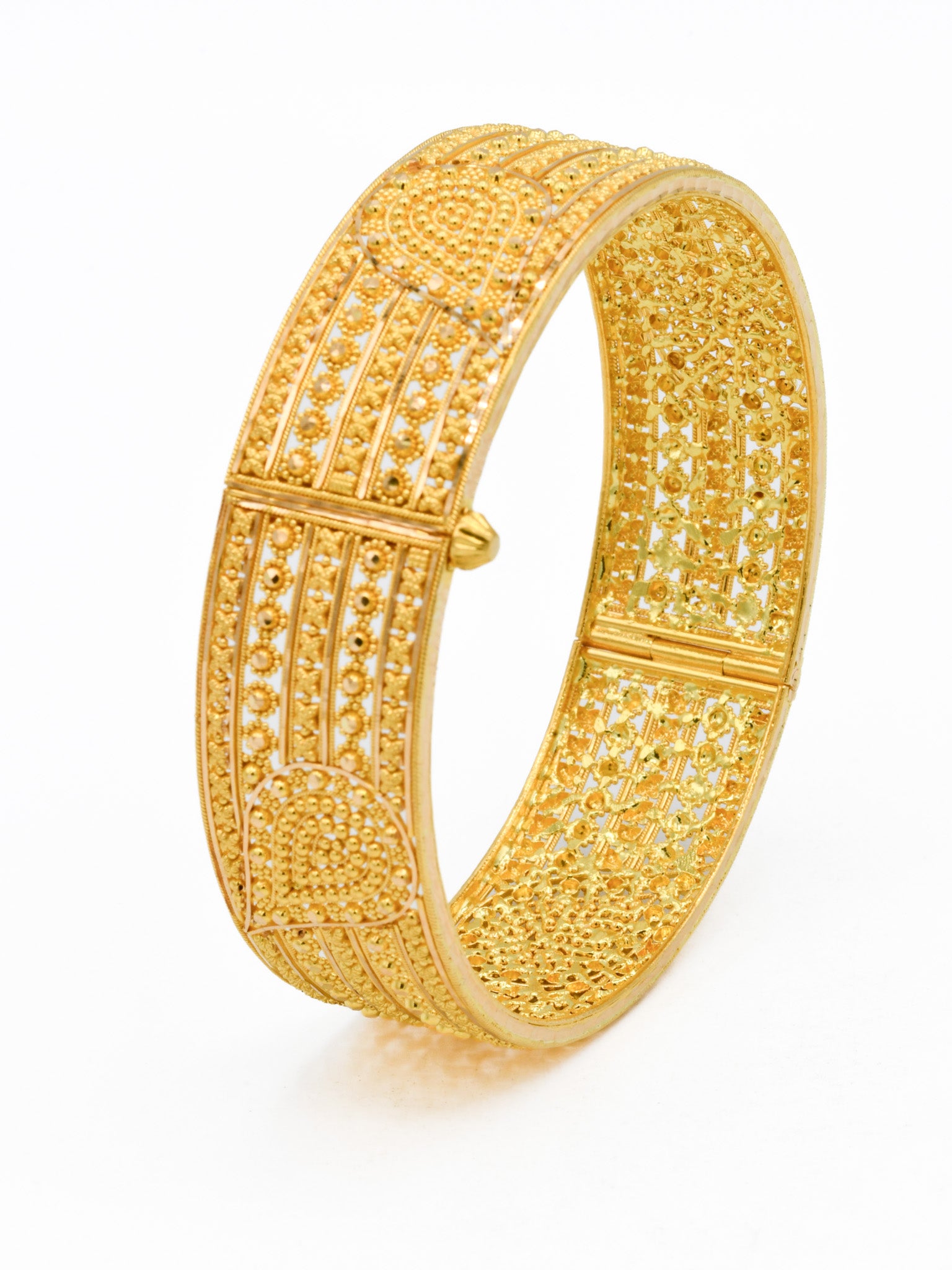 22ct Gold Filigree Screw Patta Bangle – Roop Darshan