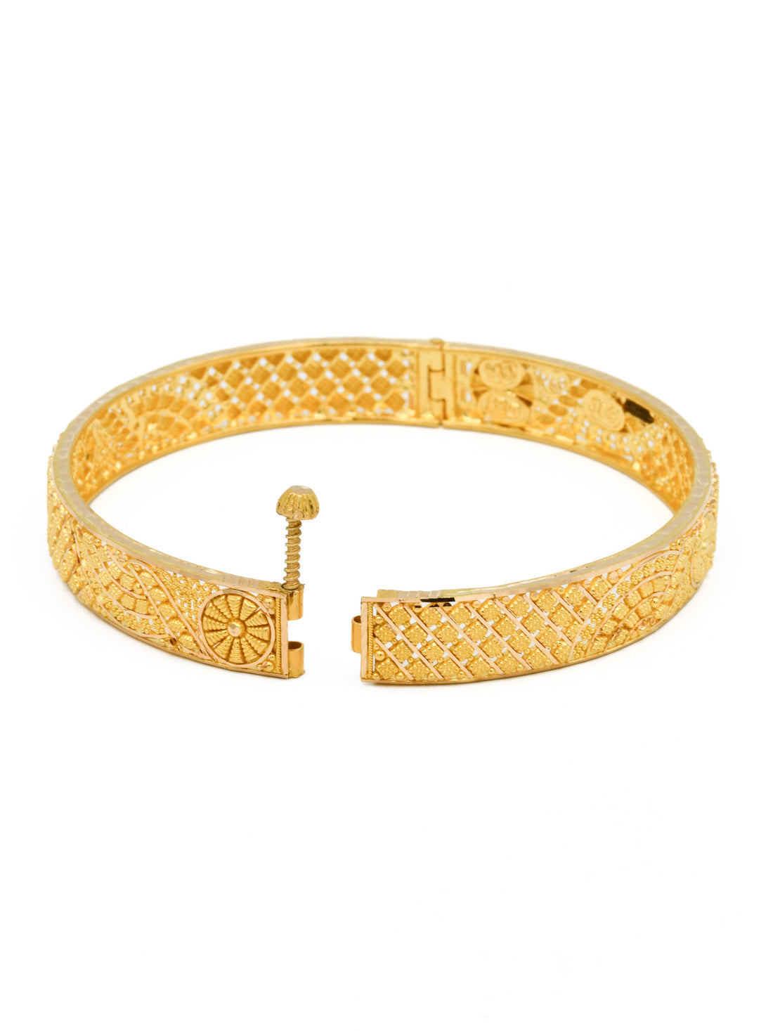 22ct Gold Pair Screw Bangle