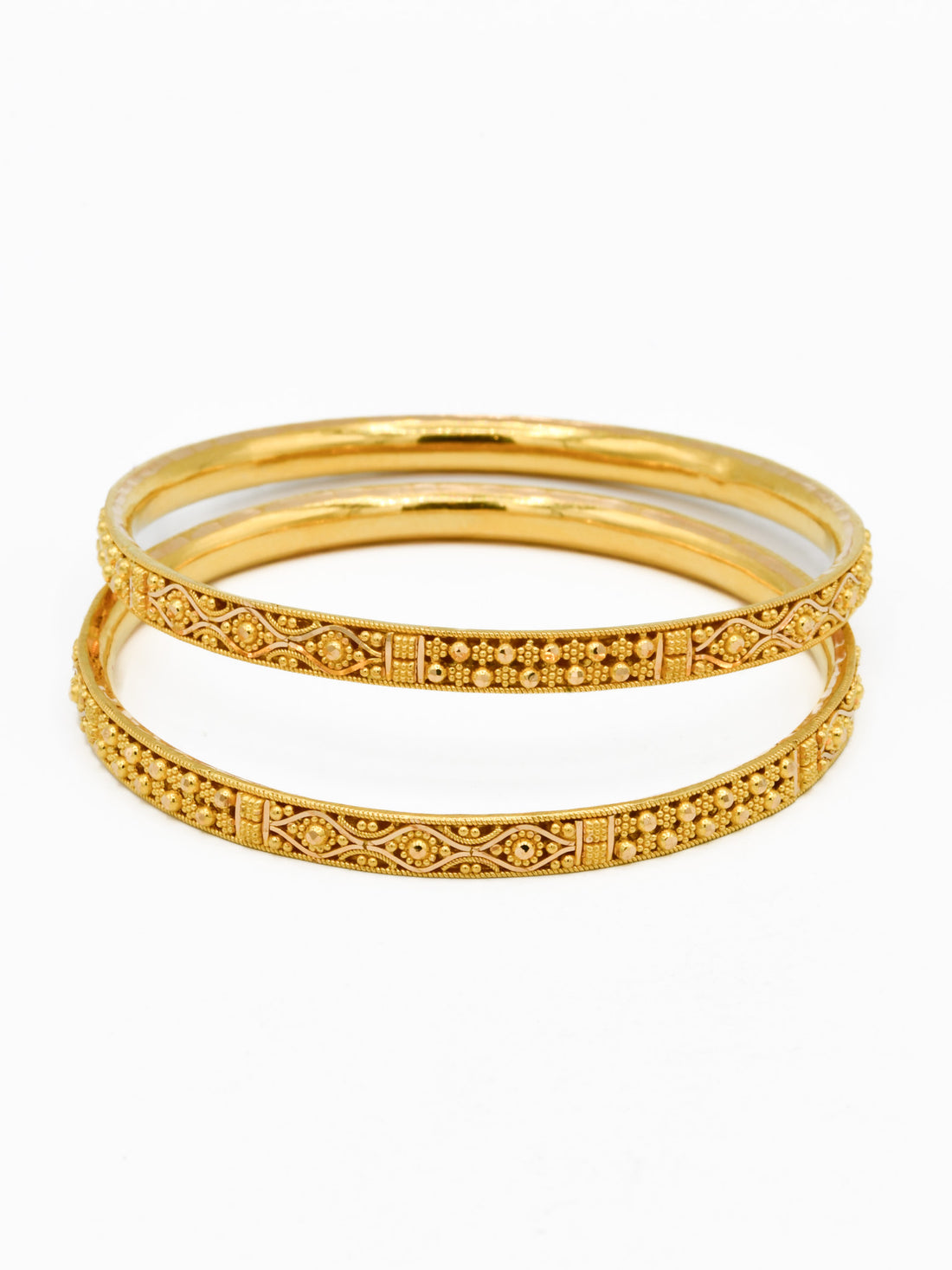 22ct Gold Filigree Pair Bangle