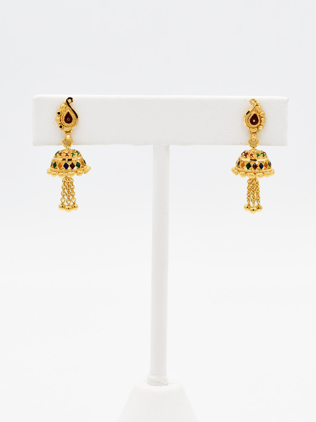 22ct Gold Minakari Jhumki Earrings