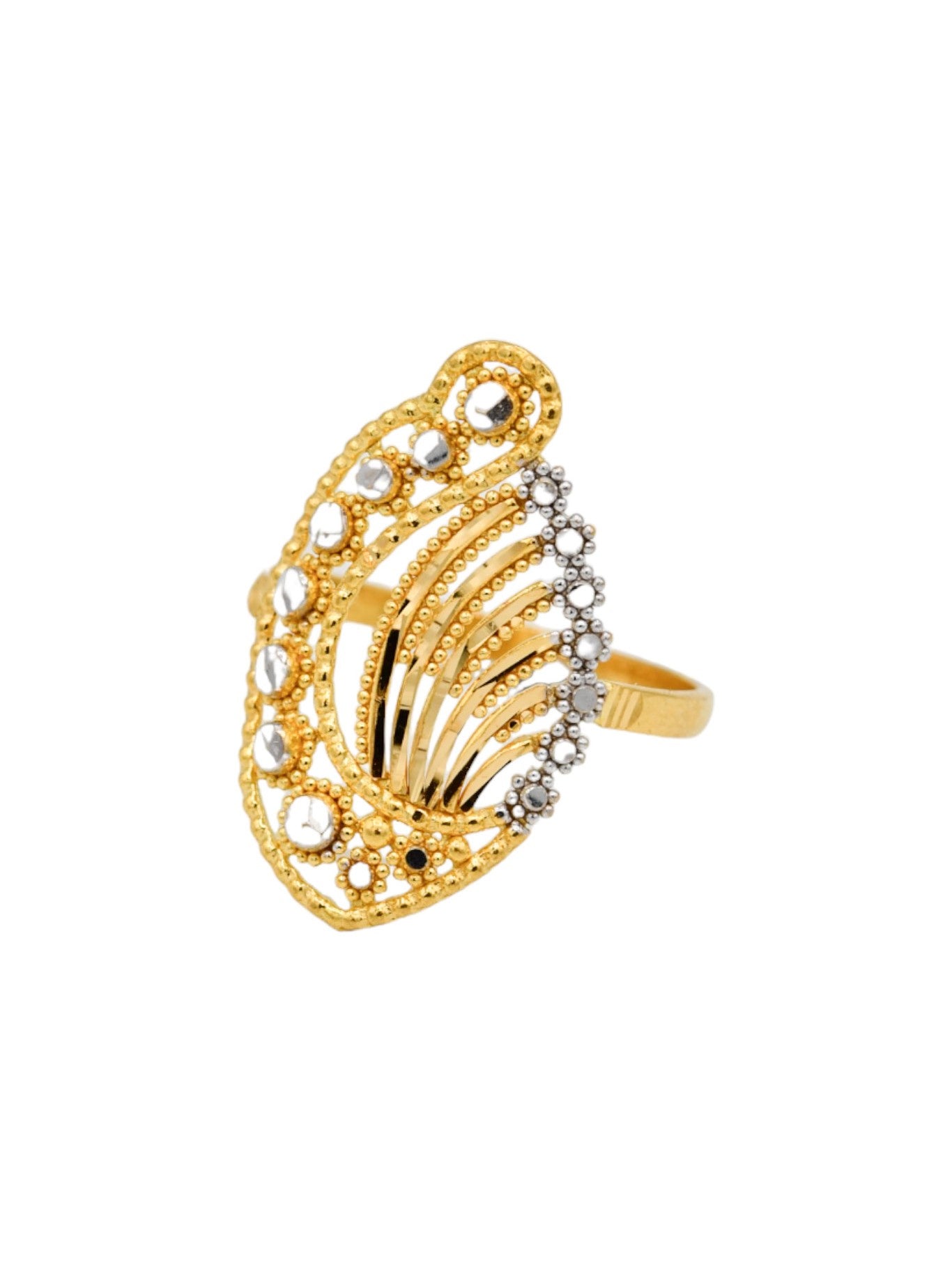 22ct Gold Two Tone Ladies Ring