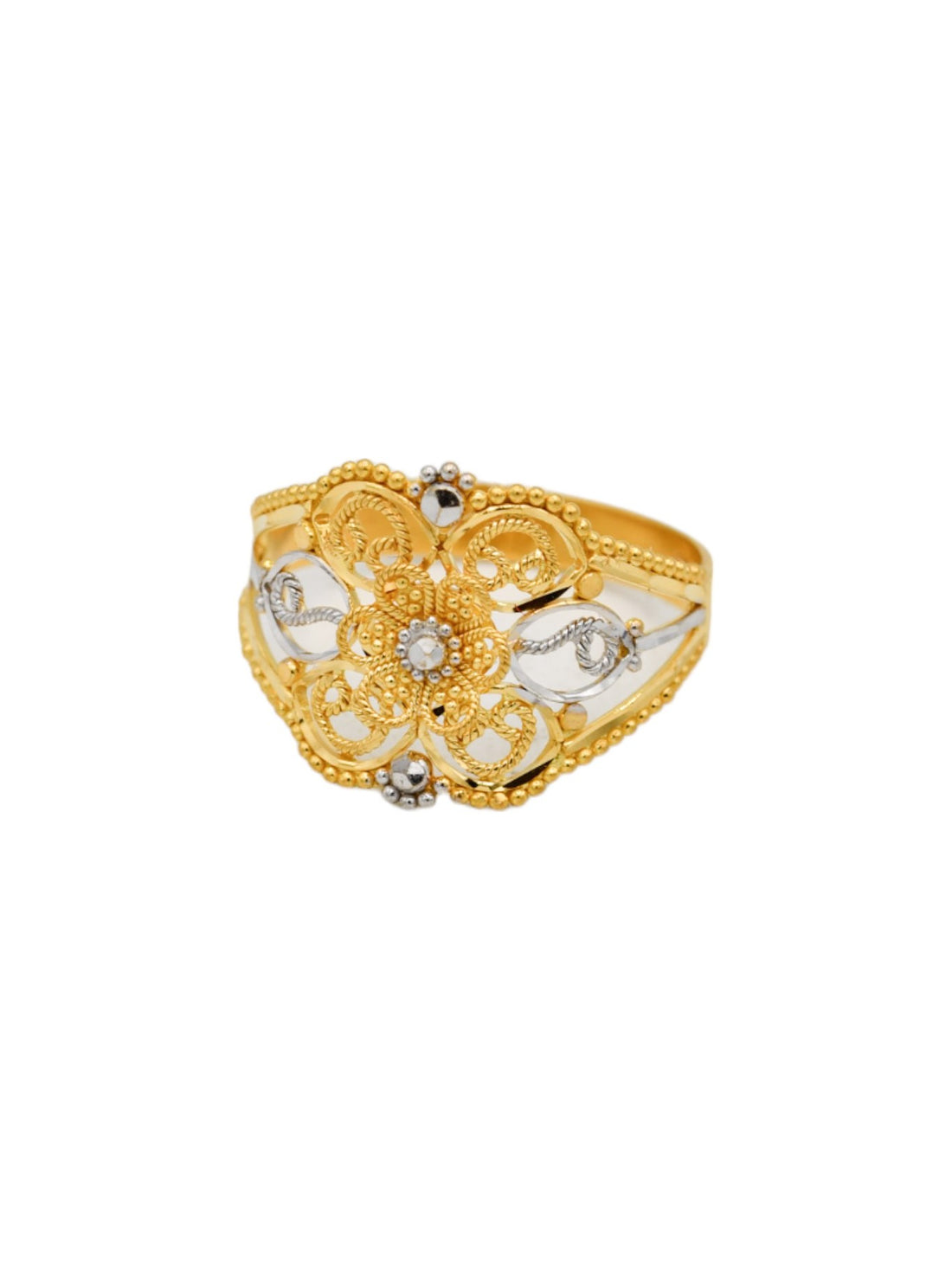 22ct Gold Two Tone Ladies Ring