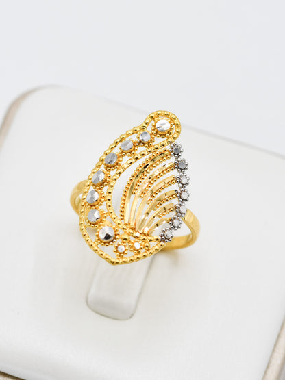 22ct Gold Two Tone Ladies Ring