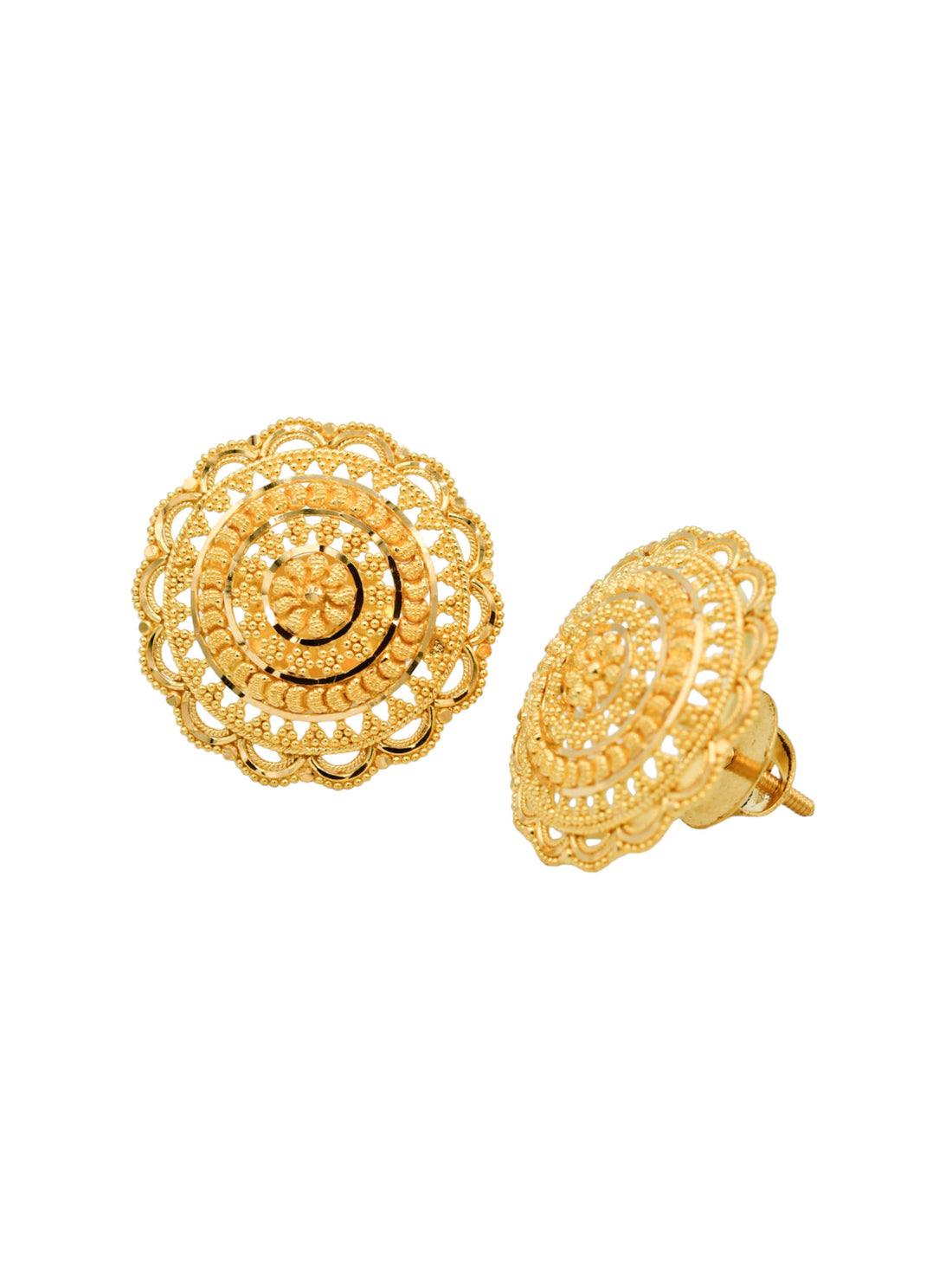 22ct Gold Round Stud Earrings