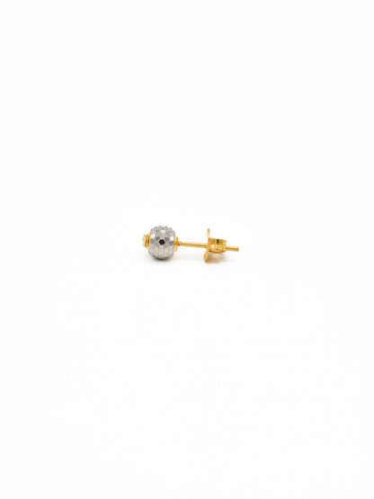 22ct Gold Two Tone Ball Stud Earrings