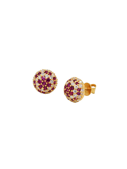 22ct Gold Pink CZ Stud Earrings