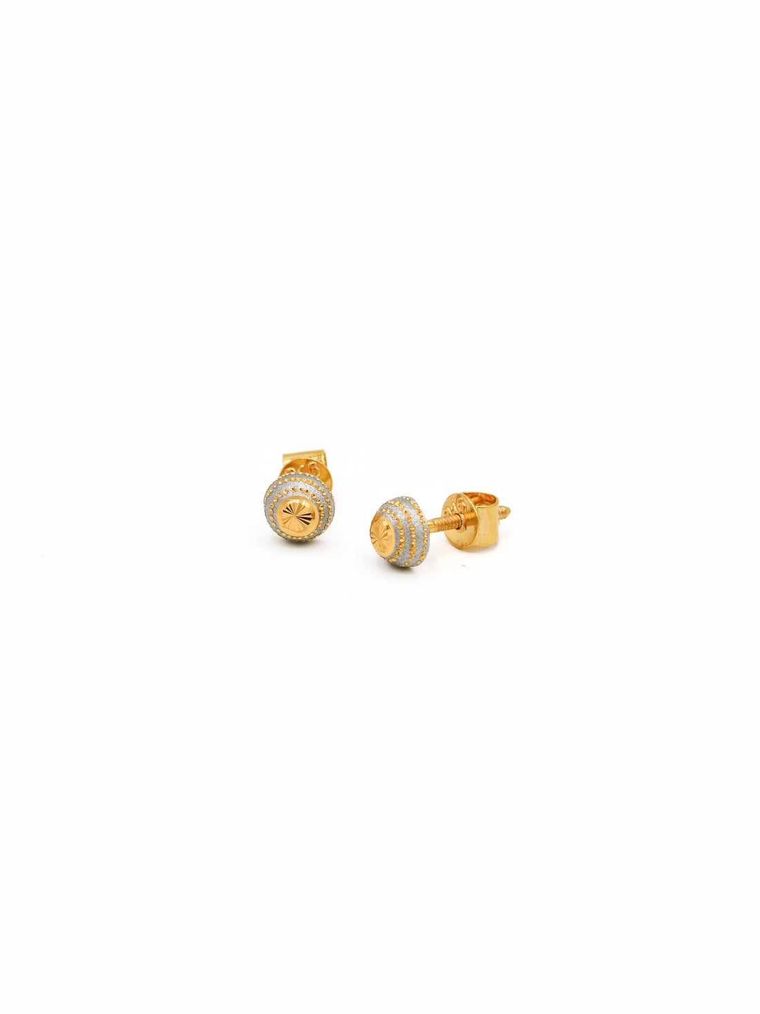 22ct Gold Two Tone Stud Earrings