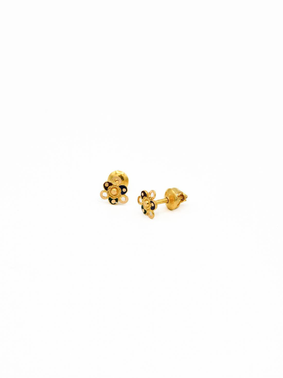 22ct Gold Meena Stud Earrings