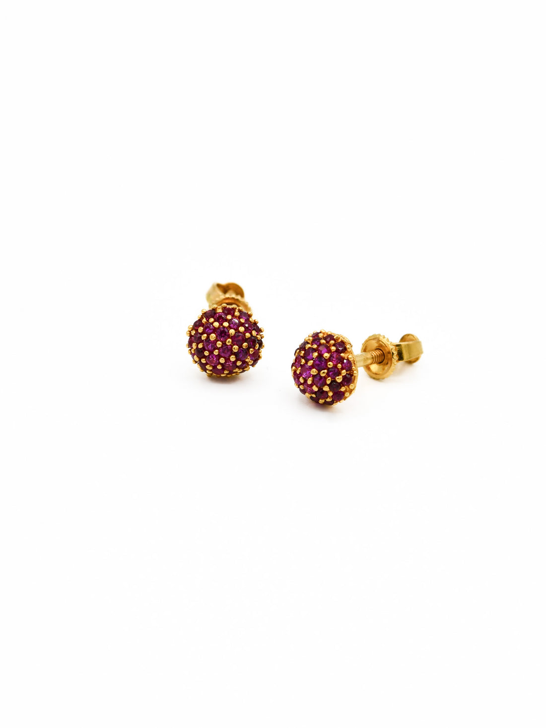 22ct Gold Pink CZ Stud Earrings