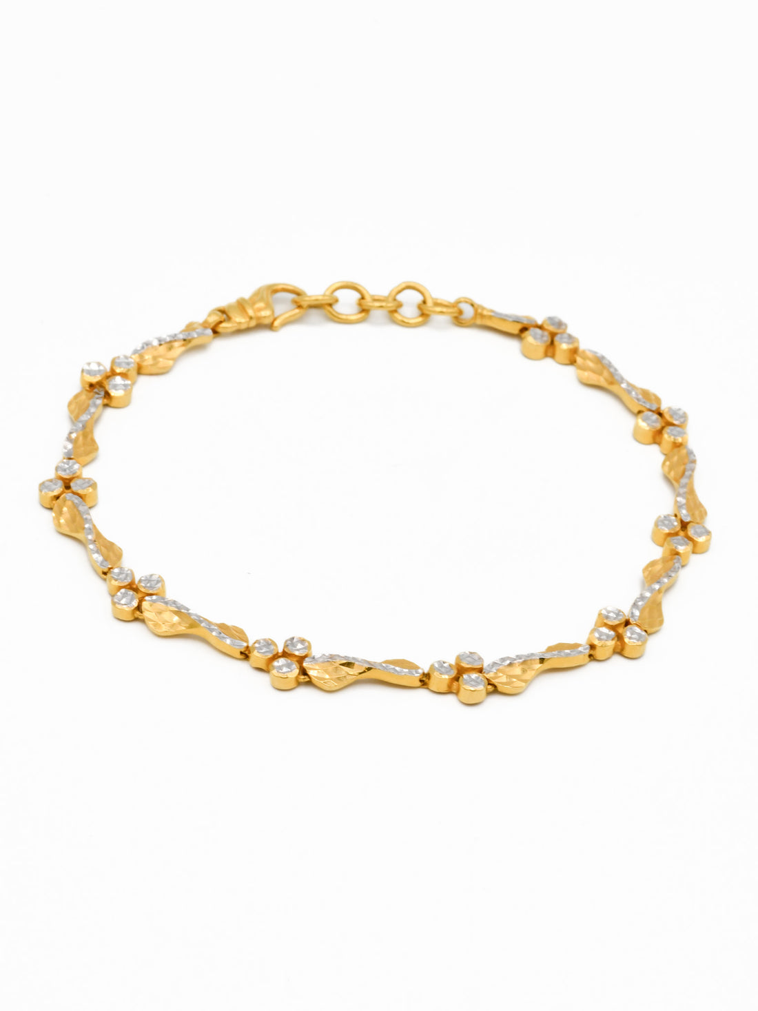 22ct Gold Two Tone Ladies Bracelet