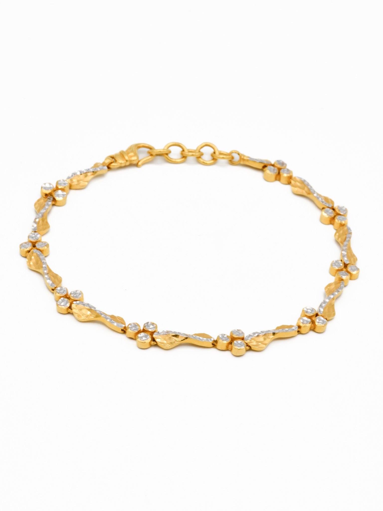 22ct Gold Two Tone Ladies Bracelet