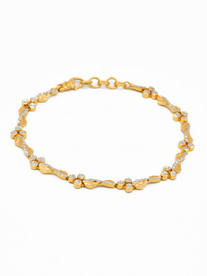 22ct Gold Two Tone Ladies Bracelet