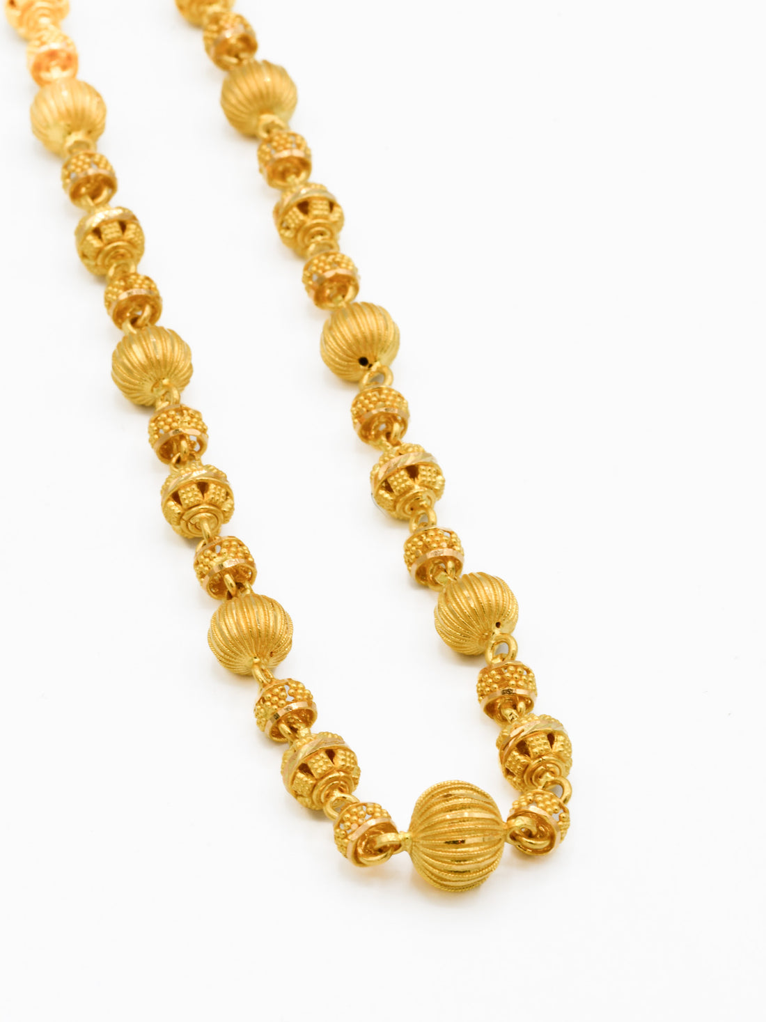 22ct Gold Ball Long Fancy Chain