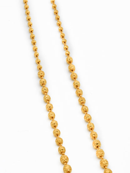 22ct Gold Ball Long Fancy Chain