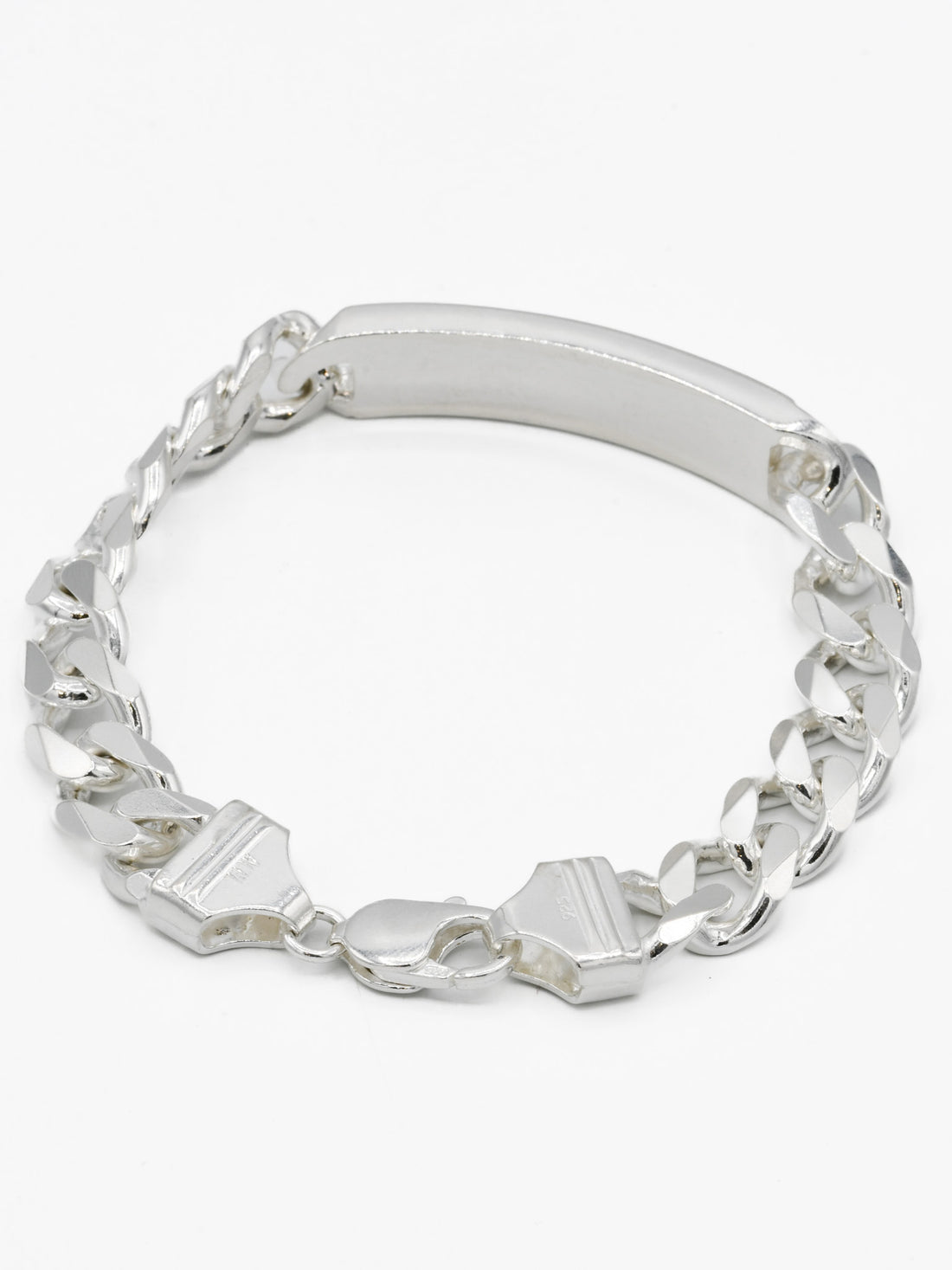 Silver Curb Mens Bracelet